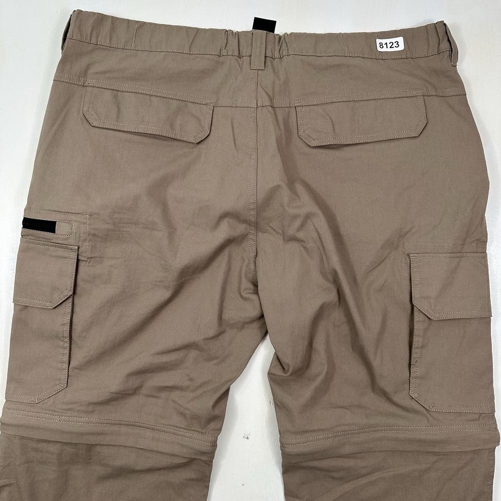 The BC Clothing Convertible Cargo Pants Men XXL 42x32 Beige Khaki Hiking Stretch